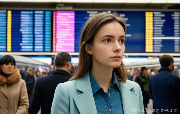TCF 듣기 문제 유형 분석 - **Prompt 1: Focused Listener in a French Train Station**
"A young woman, in her early twenties, ...