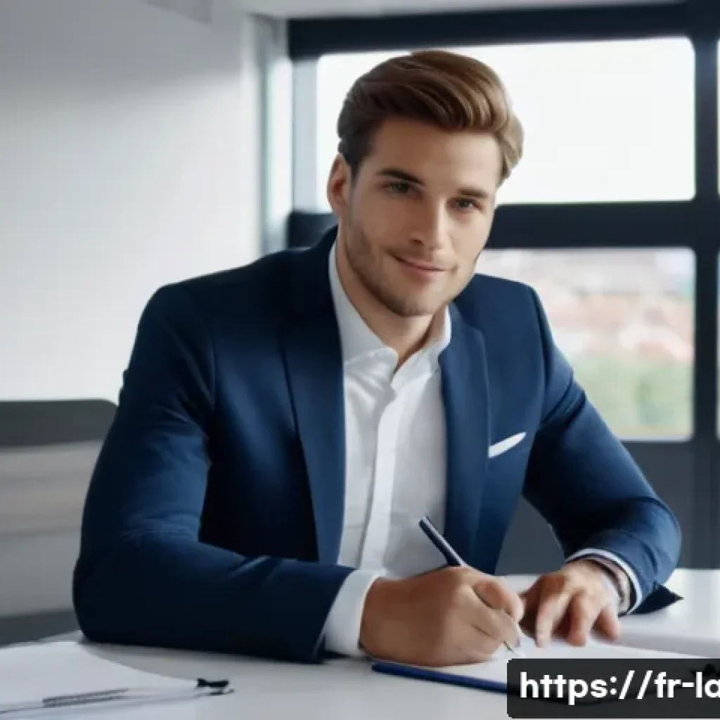 프랑스어 면접 준비 팁 - A professional interview scene set in a modern French office environment, featuring a well-dressed y...